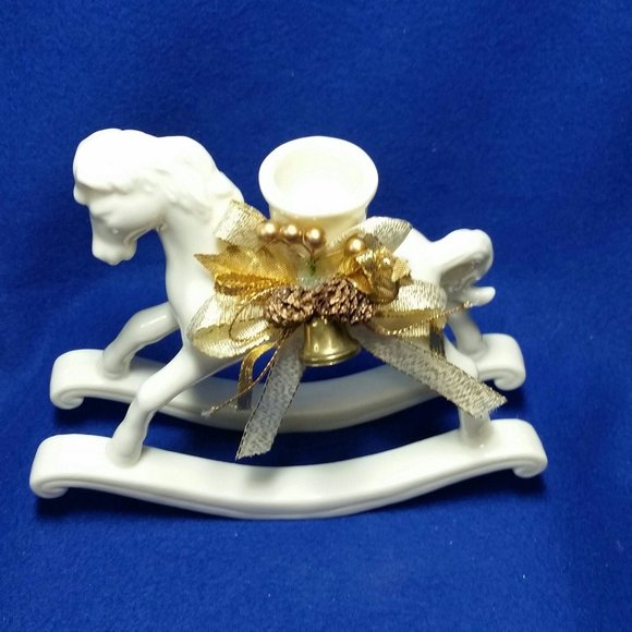 Christmas Rocking Horse Candlestick Holder Home For The Holidays Collection - Picture 7 of 10
